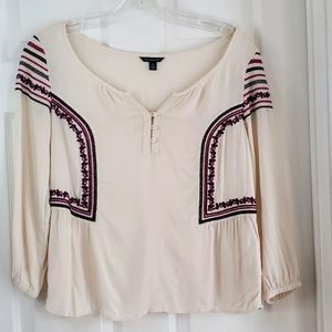 🔥$5 SALE! American Eagle Outfitters boho 3/4 sleeve blouse sz M EUC